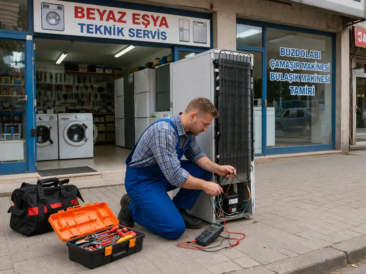 Servis teknisyenleri çalışırken